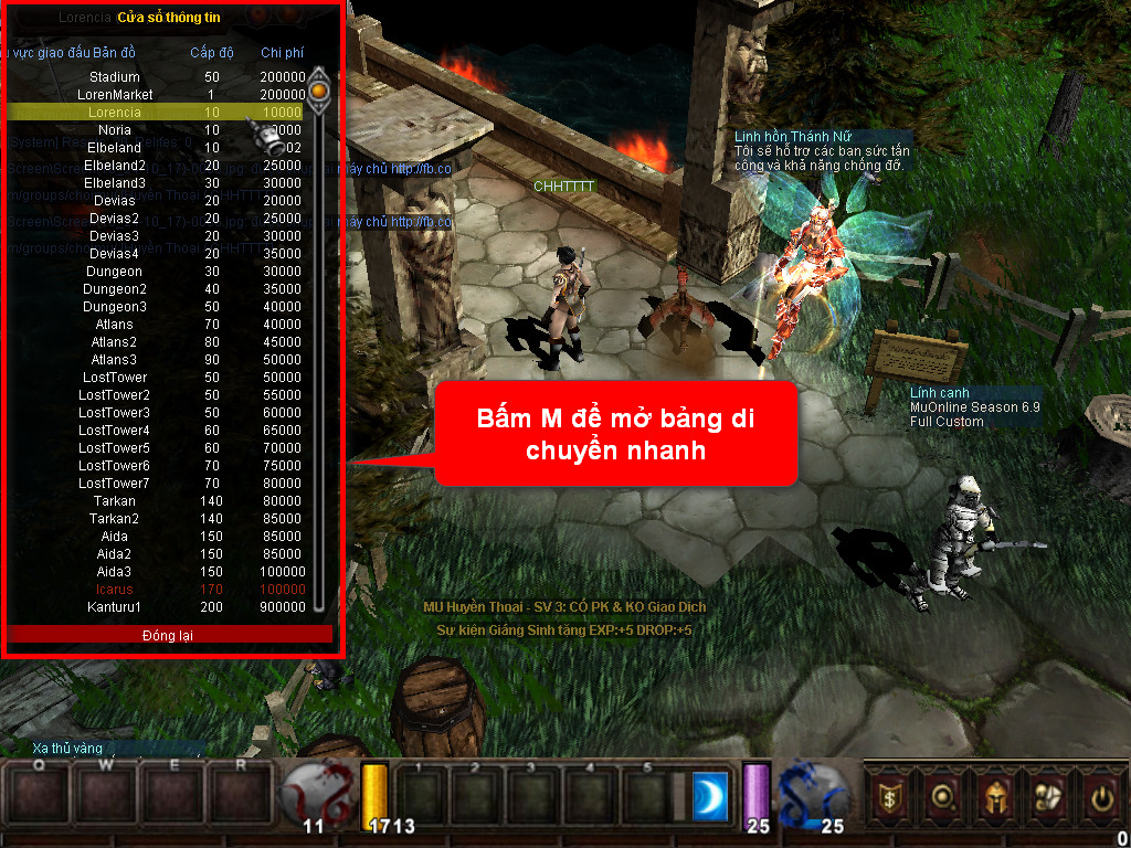 Chức năng chính của Game MU Hỏa Long Chức năng chính của Game MU Hỏa Long